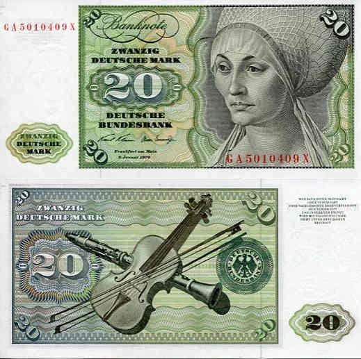 Niemcy RFN 20 Marek 1970 r. UNC