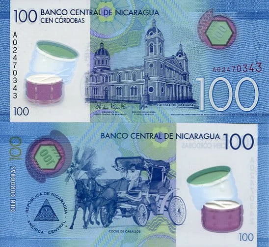 Nikaragua 100 Cordobas 2014 r. Polimer UNC