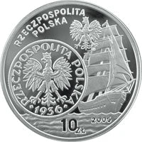 Polska 10 zł Ag Dzieje złotego - Żaglowiec 2005 r.