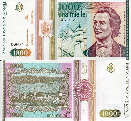 Rumunia 1000 Lei 1993 r. UNC