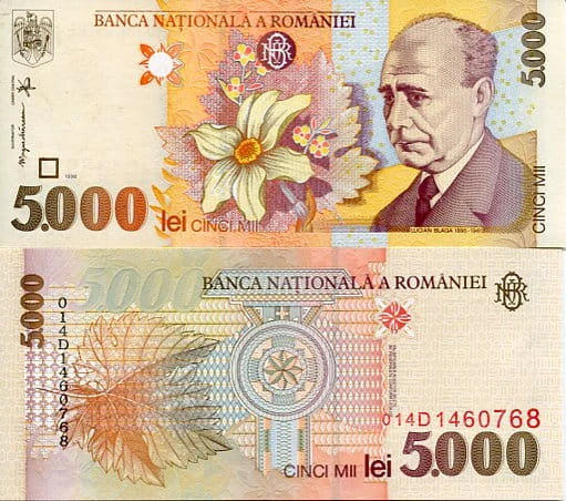 Rumunia 5000 Lei 1998 r. UNC