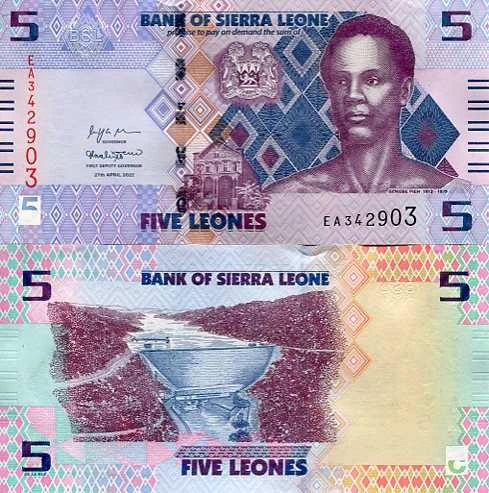 Sierra Leone 5 Leones 2022 r. UNC