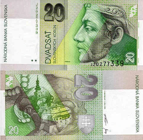 Słowacja 20 Koron 1999 r. UNC