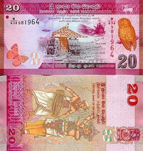 Sri Lanka 20 Rupees 2019 r. UNC