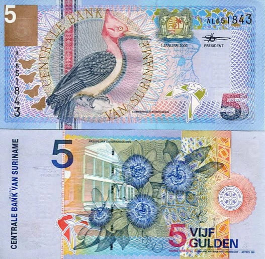 Surinam 5 Gulden 2000 r. UNC