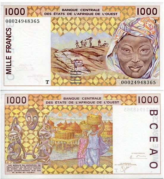 Togo 1000 Francs 2002 r. UNC
