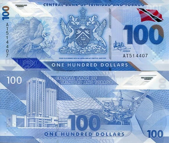 Trinidad & Tobago 100 Dolarów 2019 r. Polimer UNC