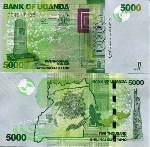 Uganda 5000 szylingów 2021 r. UNC