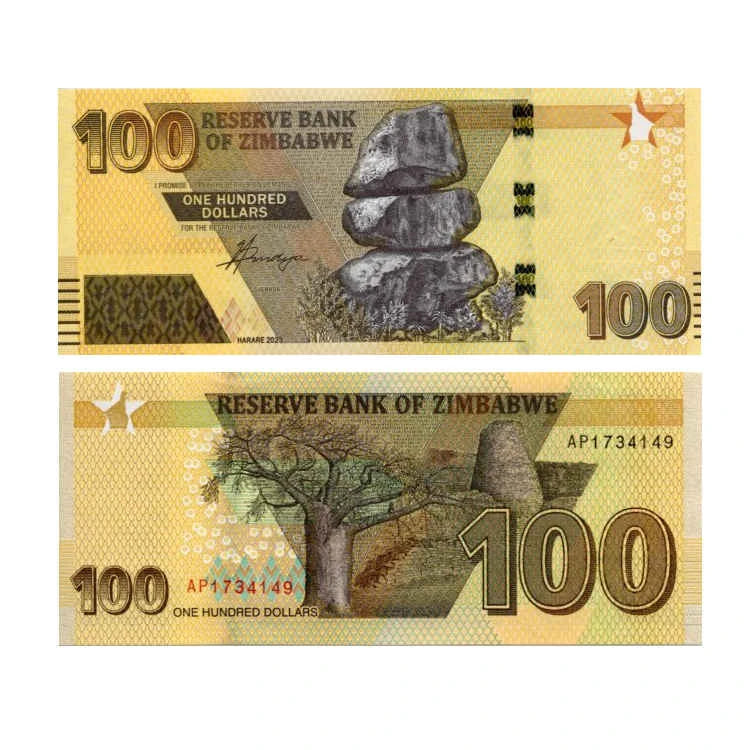 Zimbabwe 100 Dollars 2023 r. UNC