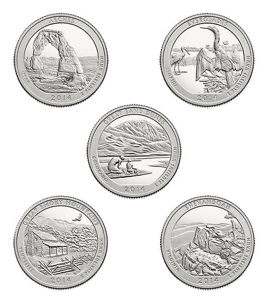 USA Parki 2014 r. 5 x 25c