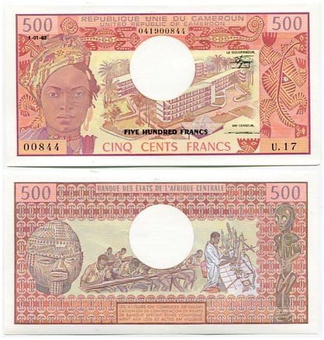 Kamerun 500 Francs 1983 r. UNC