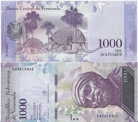 Wenezuela 1000 Bolivares 2017 r. UNC