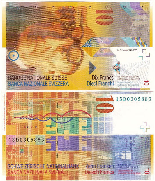 Szwajcaria 10 Franków 2013 r. UNC