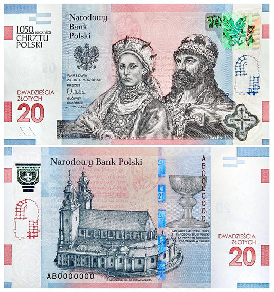 Banknot Kolekcjonerski 20 zł 1050. rocznica Chrztu Polski