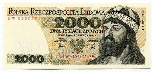 Banknot Polska 2 000 Złotych 1982 r. CE