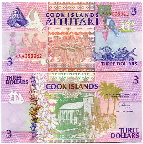 Cook Islands 3 Dollars 1992 r. UNC