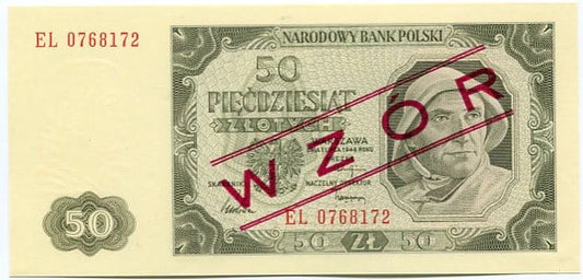 Banknot 50 zł 1948 r. WZÓR