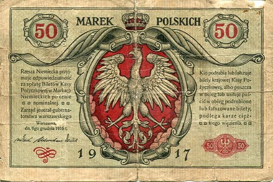 Banknot 50 Marek Polskich 1916 r.