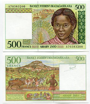 Madagaskar 500 Francs 1994 r. UNC
