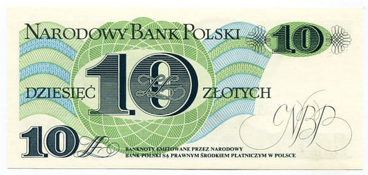 Banknot Polska 10 Złotych 1982 r. L