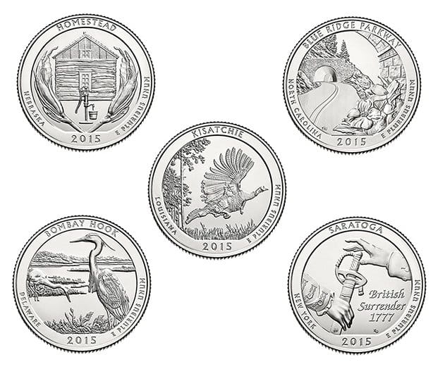 USA Parki 2015 r. 5 x 25c