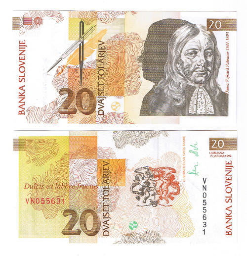 Słowenia 20 Tolarjev 1992 r. UNC