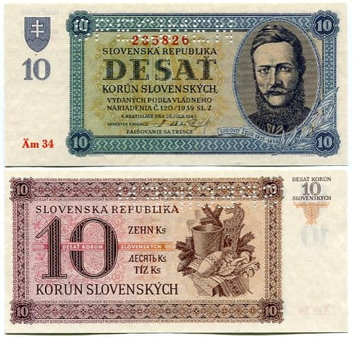 Słowacja 10 Koron 1943 r. UNC