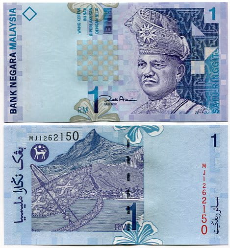 Malezja 1 Ringgit 2000 r. UNC