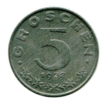 Austria 5 Groschen 1972 r.