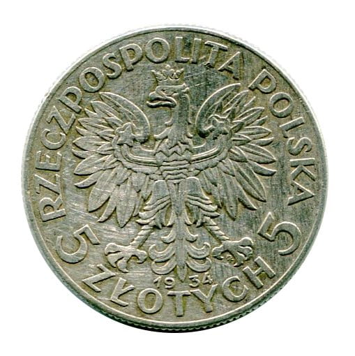 5 złotych Głowa Kobiety 1934 r.