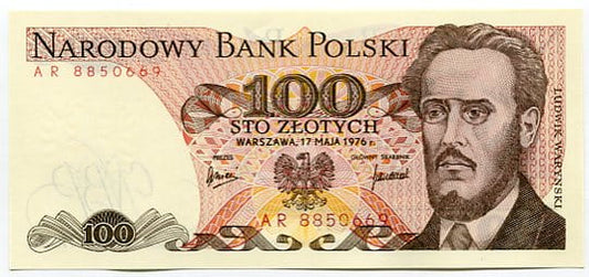 Banknot Polska 100 zł z 1976 r. AR