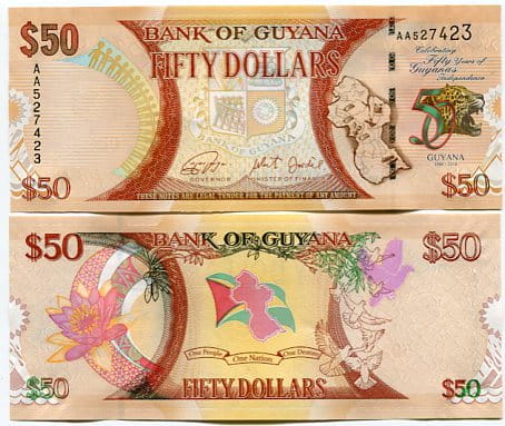 Gujana 50 Dolarów 2016 r. UNC