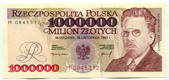 Banknot Polska 1000000 zł z 1993 r. M
