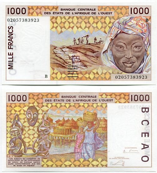 Benin 1000 Francs 2002 r. UNC