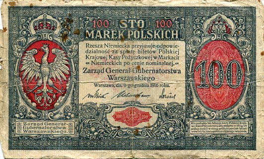 Banknot 100 Marek Polskich 1916 r.