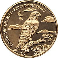 2 zł 2008 r. Zwierzęta świata - Sokół wędrowny (łac. Falco peregrinus)
