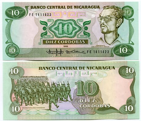 Nikaragua 10 Cordobas 1985 r. UNC