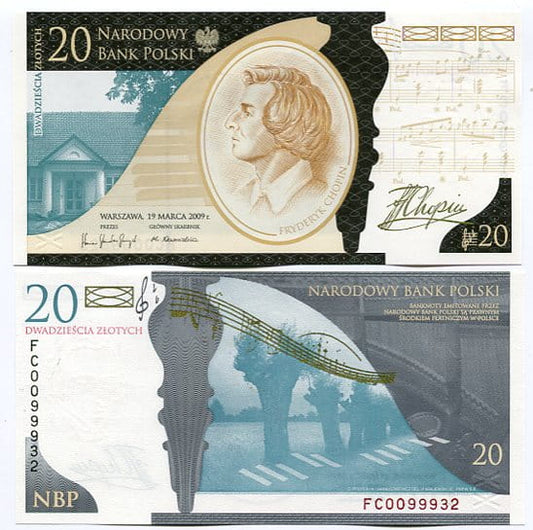 Banknot Kolekcjonerski 20 zł 200. rocznica urodzin Fryderyka Chopina