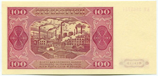 Banknot 100 zł 1948 r. WZÓR