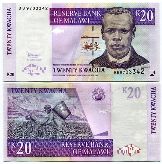 Malawi 20 Kwacha 2009 r. UNC