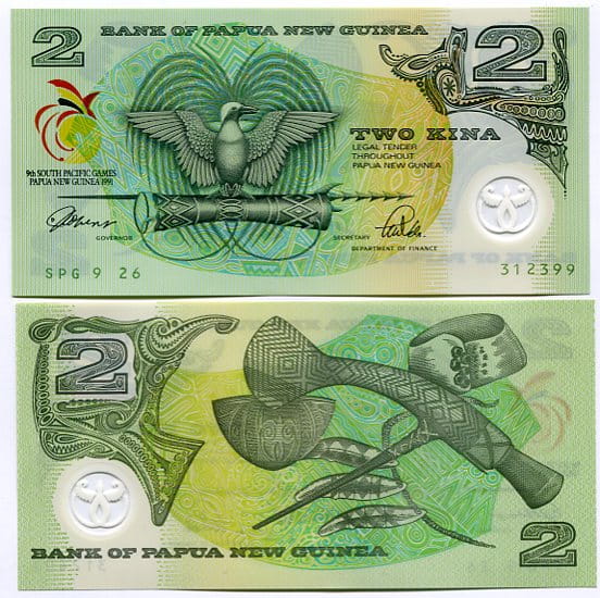 Papua Nowa Gwinea 2 Kina 1991 r. Polimer UNC