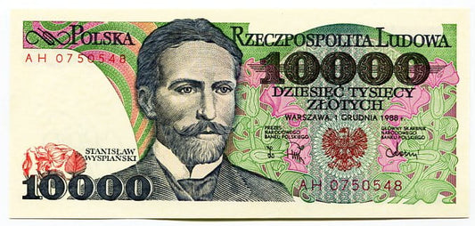 Banknot Polska 10000 zł z 1988 r. W