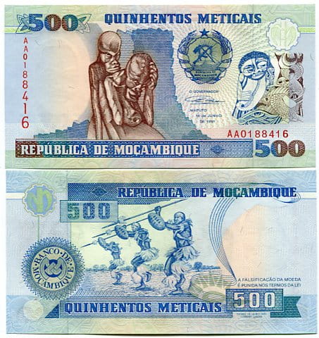 Mozambik 500 Meticais 1991 r.  UNC