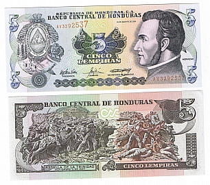 Honduras 5 Lempiras 2022 r. UNC