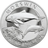 20 zł Ag Zwierzęta świata - Morświn (łac. Phocoena phocoena)