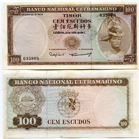 Timor Portugalski 100 Escudos 1963 r. UNC