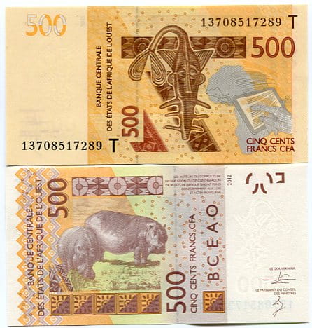 Togo 500 Francs 2012 r. UNC