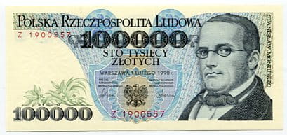Banknot Polska 100 000 Złotych 1990 r. AN