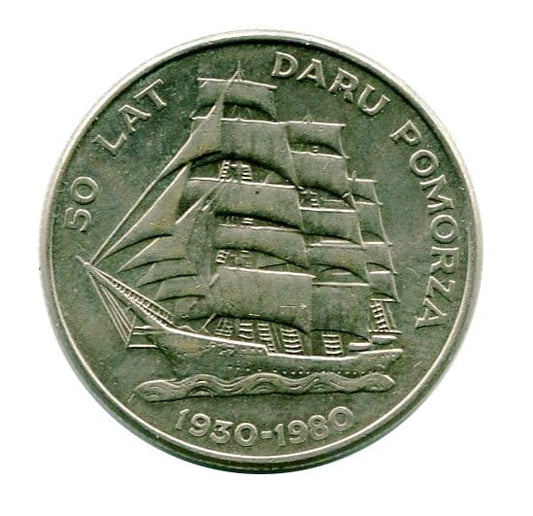 20 złotych 50 lat Daru Pomorza 1980 r.