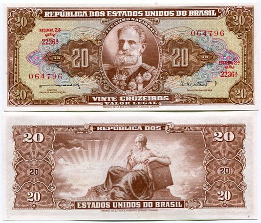 Brazylia 20 Cruzeiros 1962 r. UNC